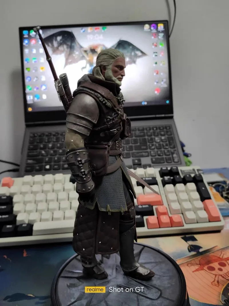 Figurka zabawki figurki akcji zwierzyny ozdoby prezent 24cm kolekcja modeli z pcv wiedźmina 3: dzikie polowanie Geralt rivii