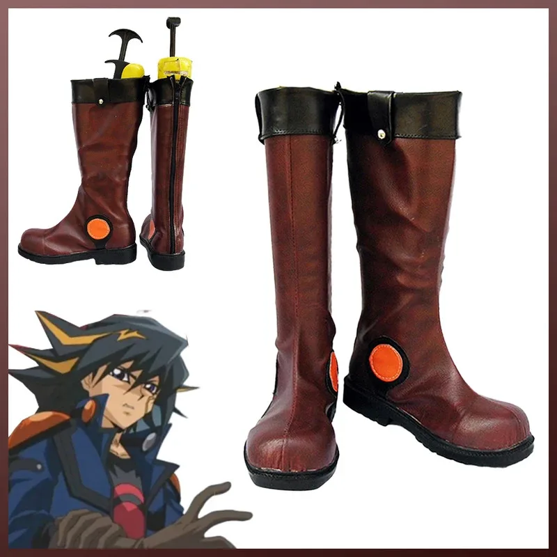 

Yusei Fudoh Cosplay Boots Anime Game Yu Gi Oh Disguise Costume Accessories Men Role Play Fancy Dress Up Party Footwear ty'4