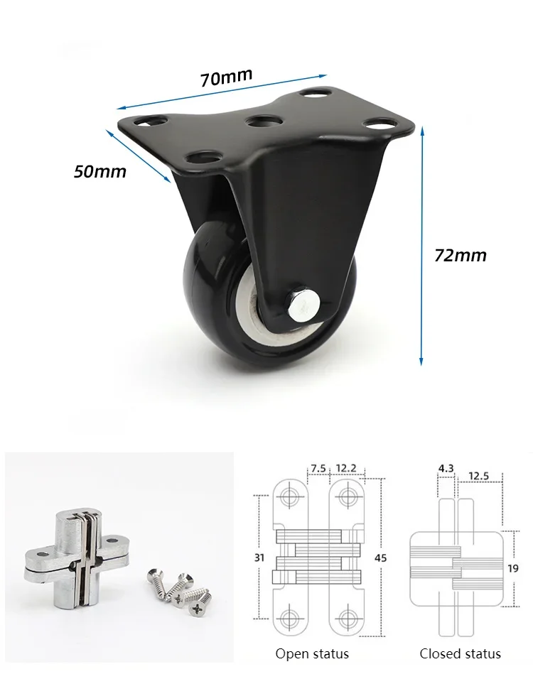 Imagem -04 - Alumínio Dobrável Mesa de Jantar Slide Trilhos Armários de Cozinha Telescópica Flat Push Mesa Escondida Acessórios de Hardware