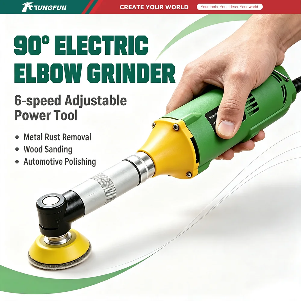 90° Ceramic Tile Grout Removal Tool 15000RPM 6‑Speed Electric Straight Grinder Micro Angle Grinder for Cutting Sanding Polishing
