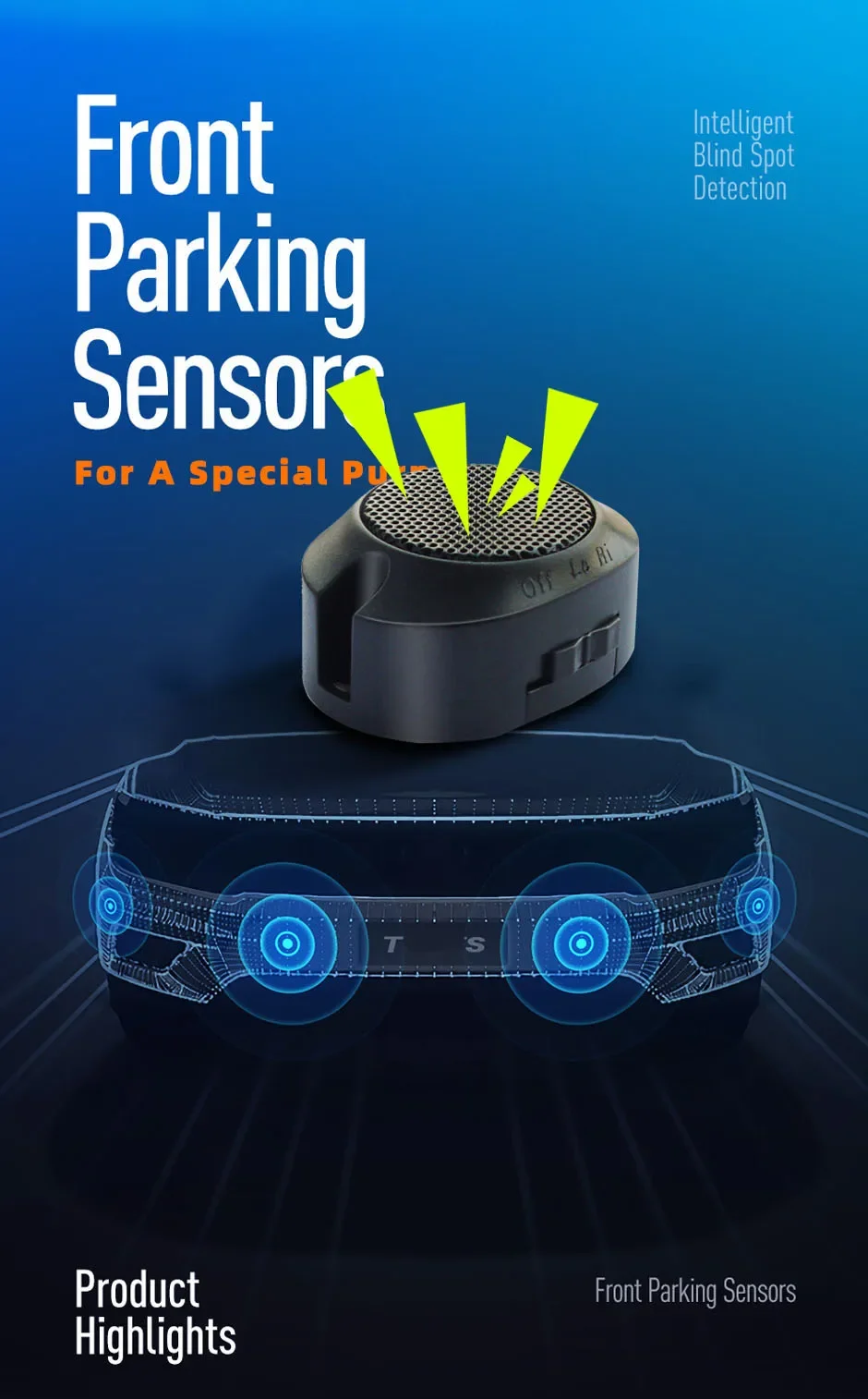 Professionelles Frontparksensor-Kit, Auto-Parktronic-Fahrzeugassistenzsystem, Summeralarm, Lautstärke kann angepasst werden, universell einsetzbar – Detail 1