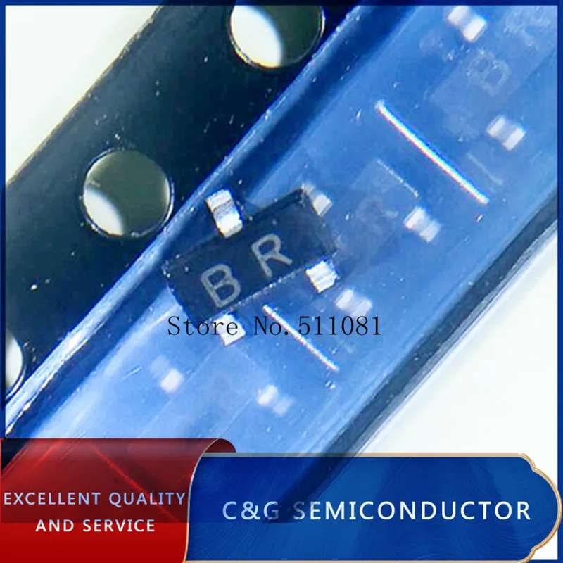 100 Uds 2SC2412 2SC2412K BR BQ SOT23 0.15A/50V TRANSISTOR NPN