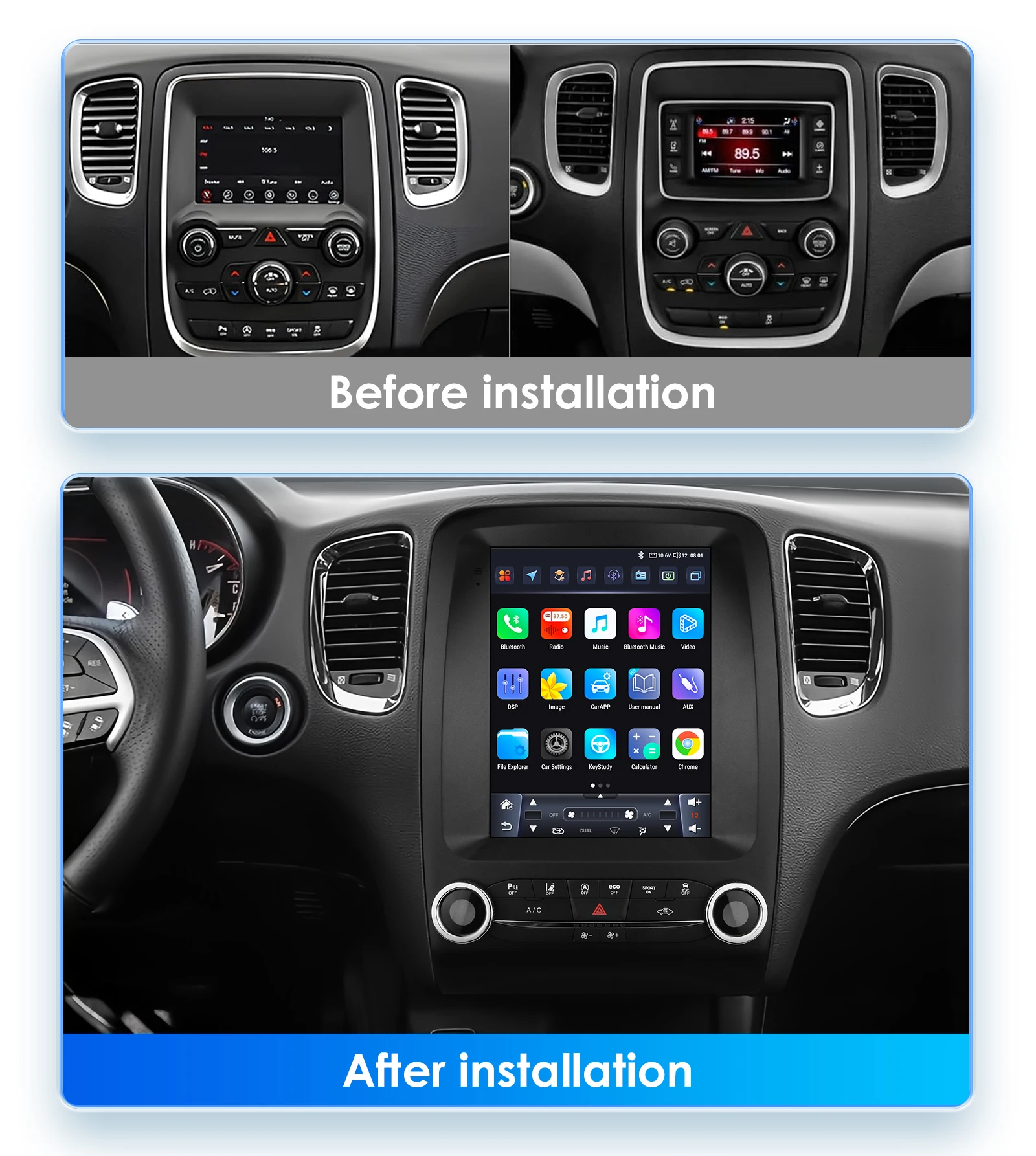 Hizpo Für Tesla Stil Auto Radio Für Dodge Durango 2014-2020 Multimedia GPS Stereo Intelligente System Kopf Einheit 360 kamera RDS – Detail 7