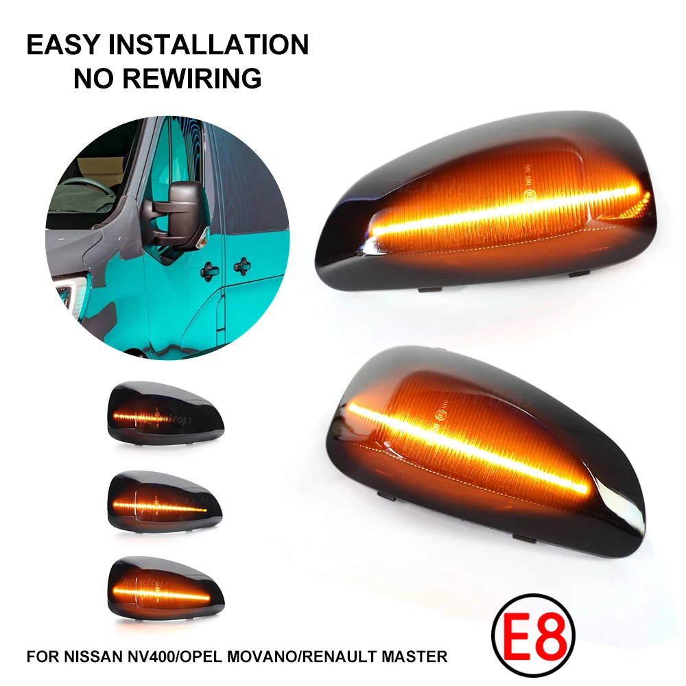 Dynamic Rear View Sequential Light Side Mirror Lamp Turn Signal For Renault Master MK3  VAUXHALL OPEL MOVANO  NISSAN INTERSTAR