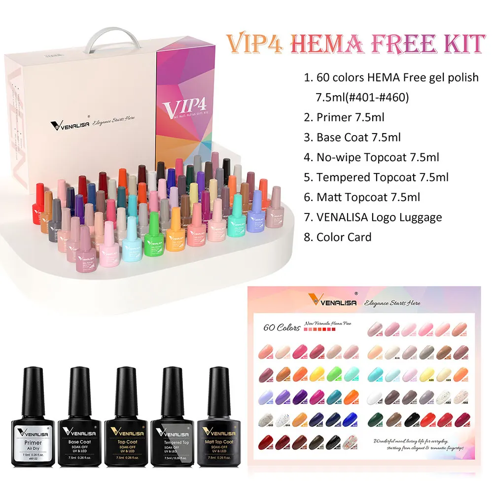 TPO/HEMA FREE VENALISA VIP Kit Nagelgelpoliermittel Markenkoffer Gel Kit Perfektes Pigment Professionelles Nail Art Langlebiges Gel – Detail 8