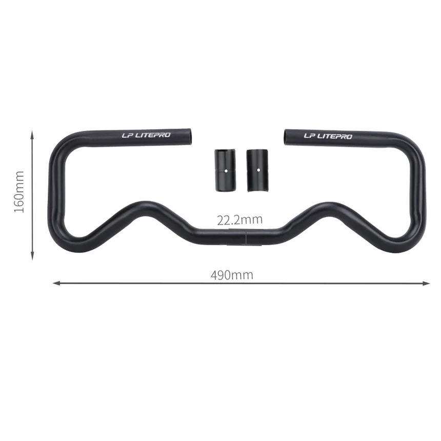 LP LiteproจักรยานHandlebar 25.4X490 มม.P Handlebarอลูมิเนียมผีเสื้อจับบาร์ 22.2 มม.สําหรับจักรยานพับBrompton