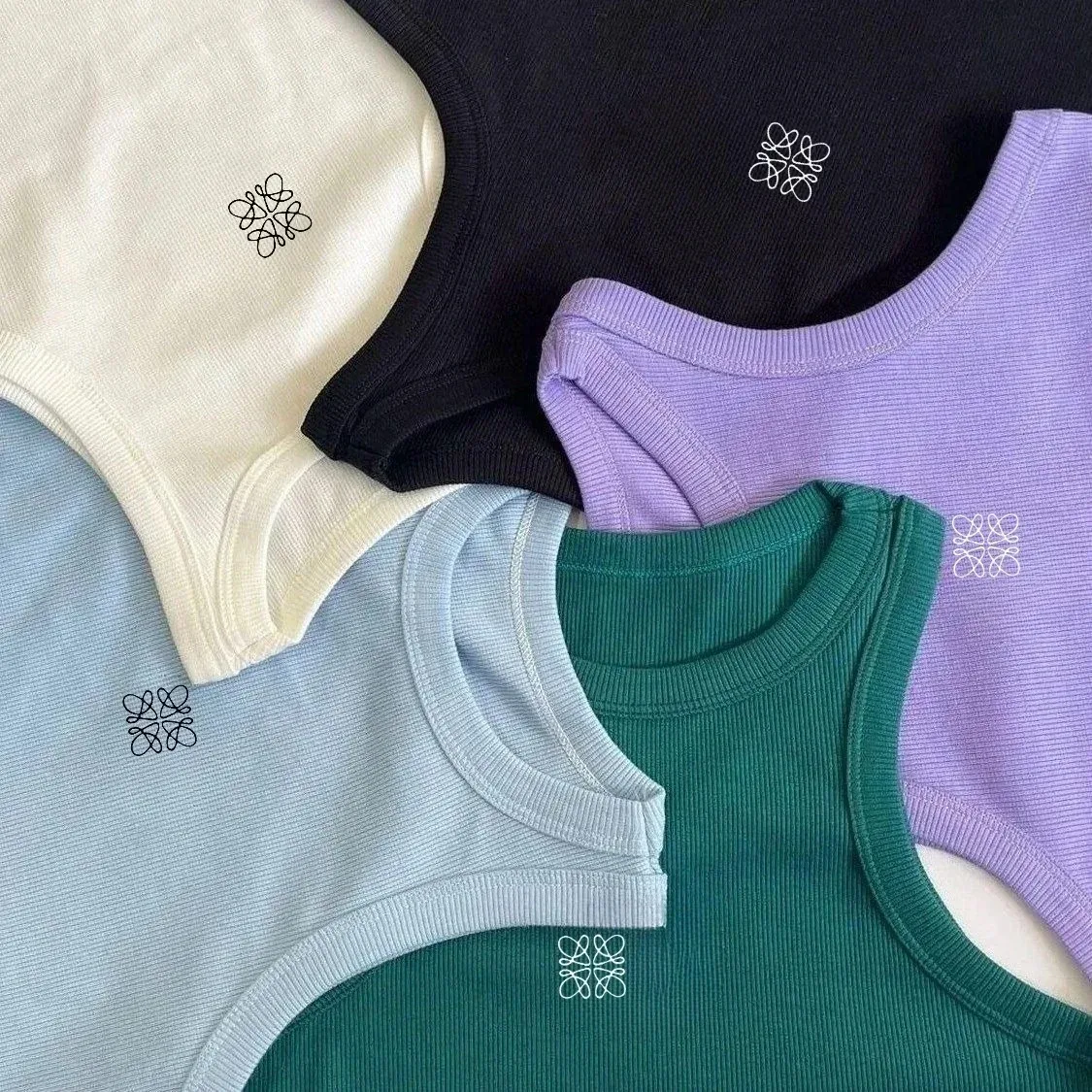 

2025 Summer Luxury Brand Women's Yoga Travel Sport Vest High Quality Silicone Print Daily Fashion Comfort Breathable Top