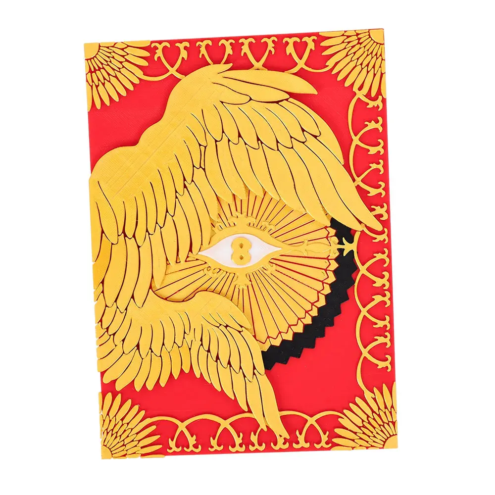 Thistle Anime Delicious in Dungeon Cosplay Prop Magic Spell Book Replica Wing‑Eye Pattern Wizard Notebook Costume Accessory - view 3