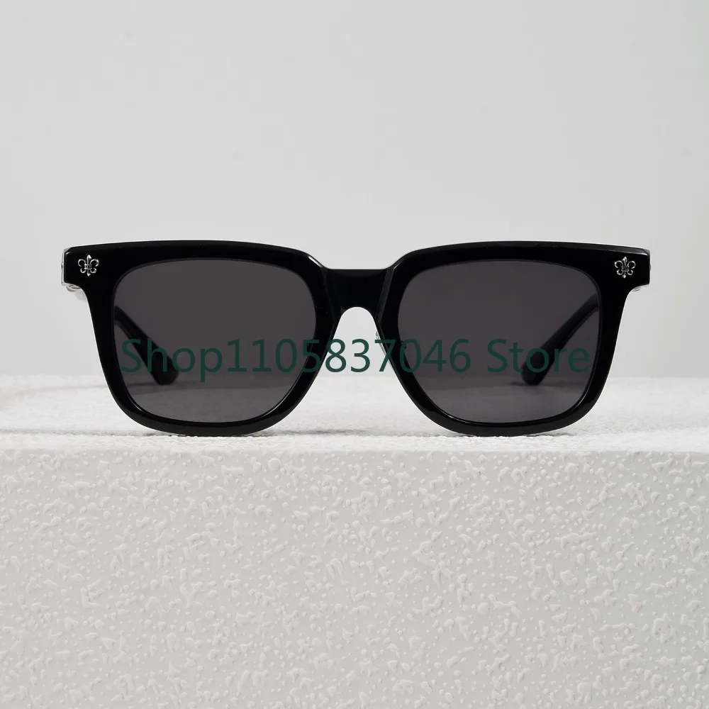Sunglasses Silver Jewelry Retro Men's and Women's Large Face Widening 150 Full Frame Polarized Driving Can be Paired with Myopia