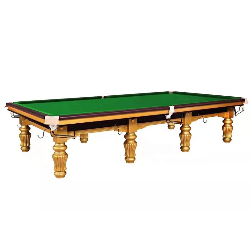 12Ft International Size Steel Cushion and Solid Wood Billiard Snooker Table With Slate Toppromote sales