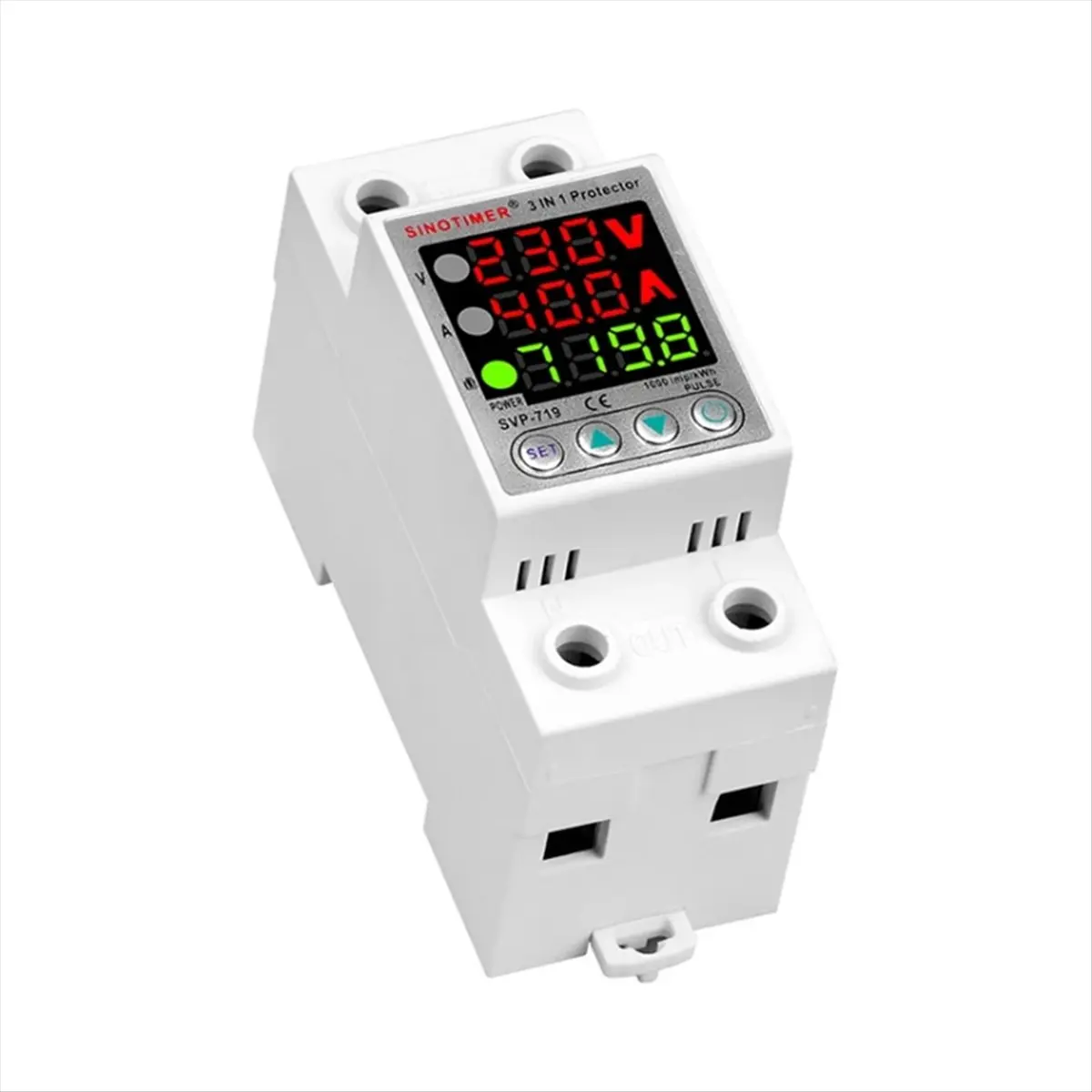 AT16  220V Adjust Voltage Relay over Under Voltage Protector over Current Limit Wattm KWH Meter Power Comsumption 40A