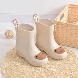 Baby Boy Girl Cartoon Rain Boot Infant Toddler Child Shoes PVC Waterproof Soft Bottom Boots Bear Baby Shoes 1-6Y