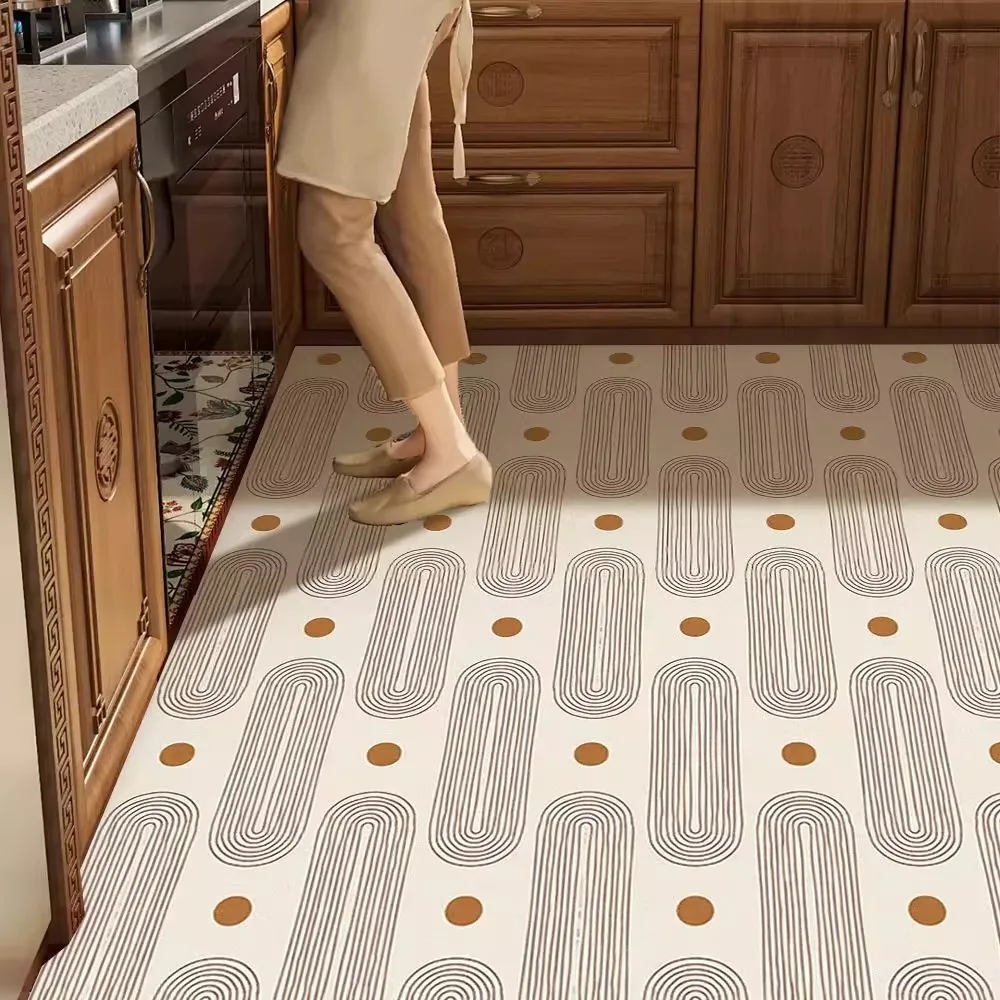 

Нескользящий кухонный коврик в стиле ретро, моющийся кухонный напольный коврик из ПВХ, маслостойкий, водонепроницаемый, протираемый, без очистки, кухонный ковер 러그 Ковер