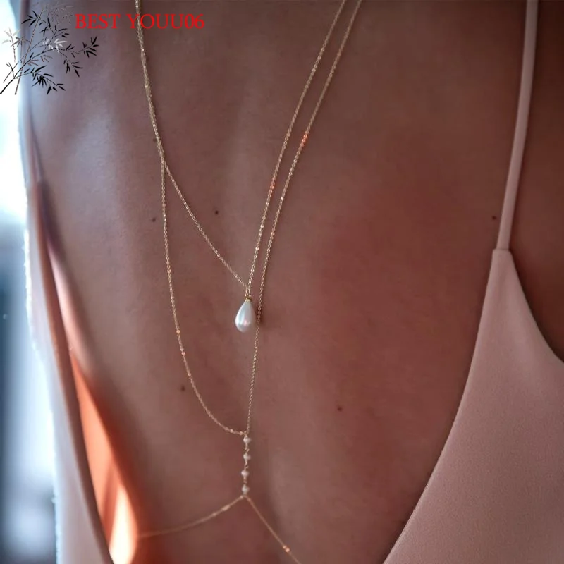 สร้อยคอไข่มุกหลายชั้นแบบเรียบง - Body Jewelry Hot บทวิจารณ์และราคา