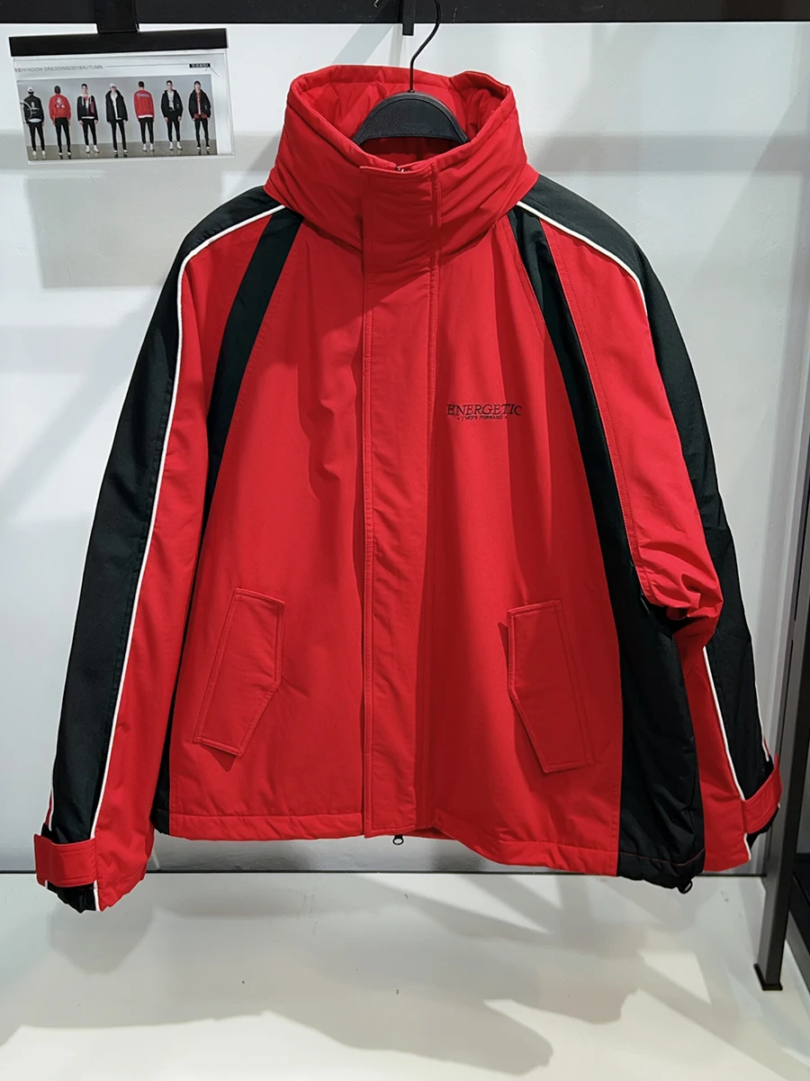 

Oversize Men's Jaet Windbreaker Cotton Insert Color Blo Faion Urban Sle Spring Autumn Winter Outerwear Coat