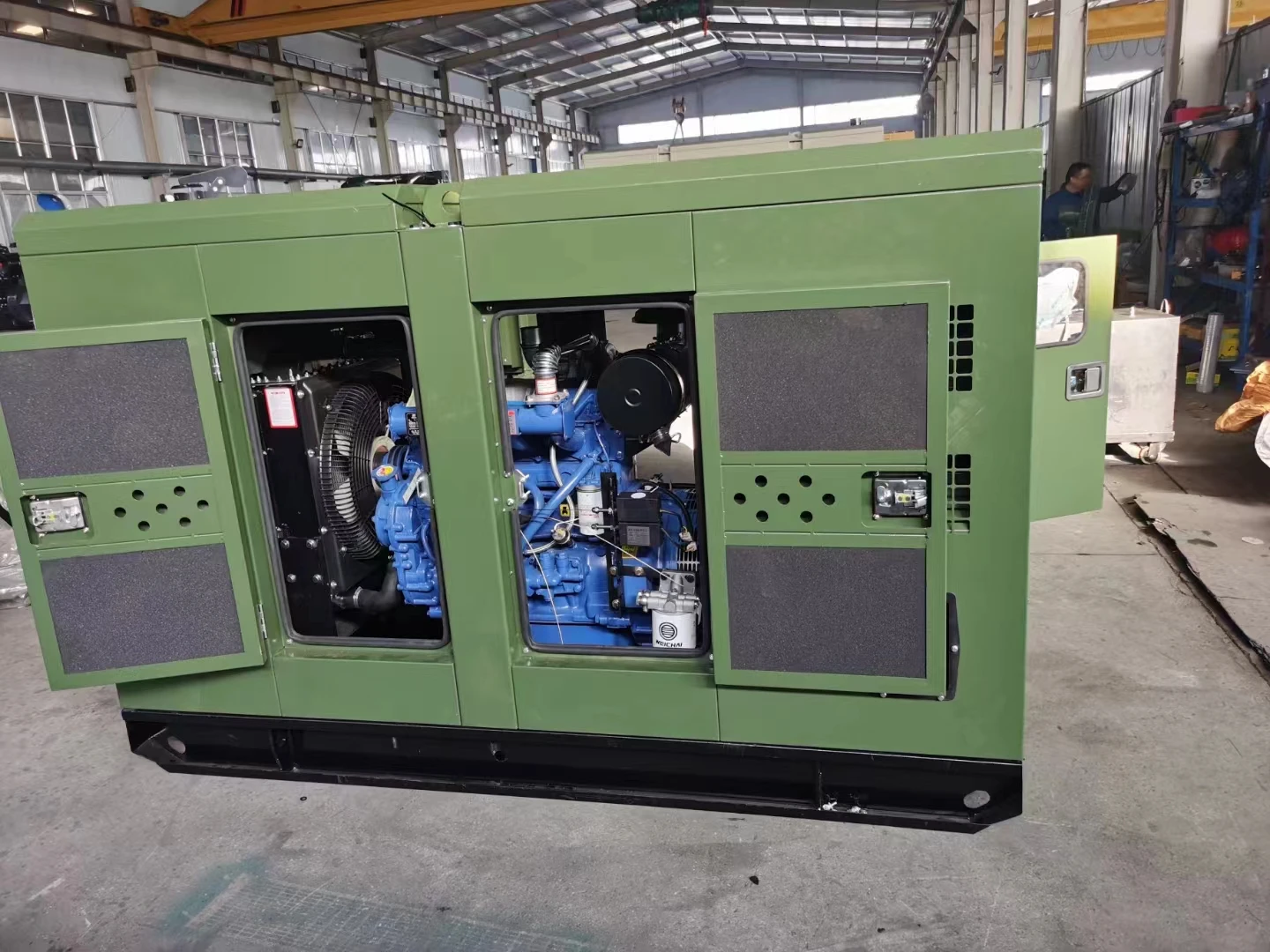 Generador diésel silencioso Ricardo de 50kw 62.5kva con ATS, alternador sin escobillas y tanque de combustible, grupo electrógeno diésel totalmente automático e insonorizado.
