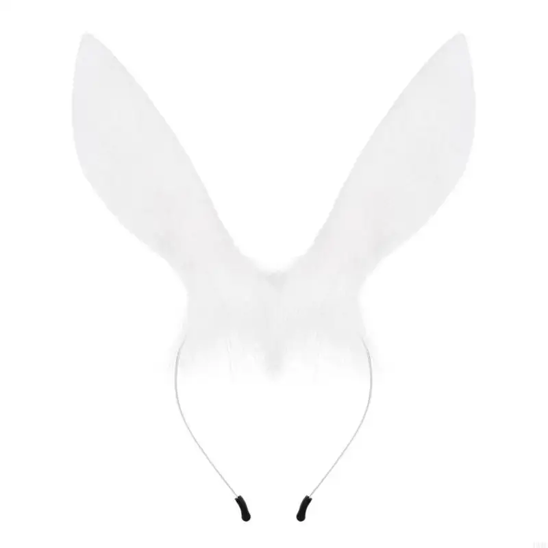 49MF Rabbit ears Headband Halloween Cosplay Maid Hairhoop Role Play Dress Up Headwear