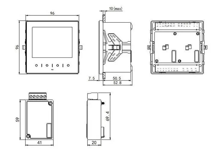 Multifunktionaler Leistungsqualitätsanalysator, elektrischer Monitor, Datenlogger, dreiphasiger Leistungsmesser