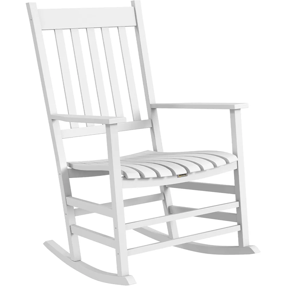 

Уличное кресло-качалка, кресло-качалка для патио с гладкими изгибами, деревянные качели высокой плотности для газона, сада, крыльца, опоры