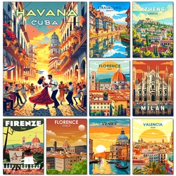 Urban Architecture Diamond Painting Landscape Art Full Drills Cross Stitch Kit New Home Decor Suitable for Adult DIY Hobbies