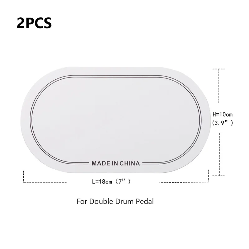 2Pcs Double Pedal Drumhead Patch Wear-resistant Sticker Self-Adhesive Drumhead Patch Protect for Bass Drum Percussion Accessorie