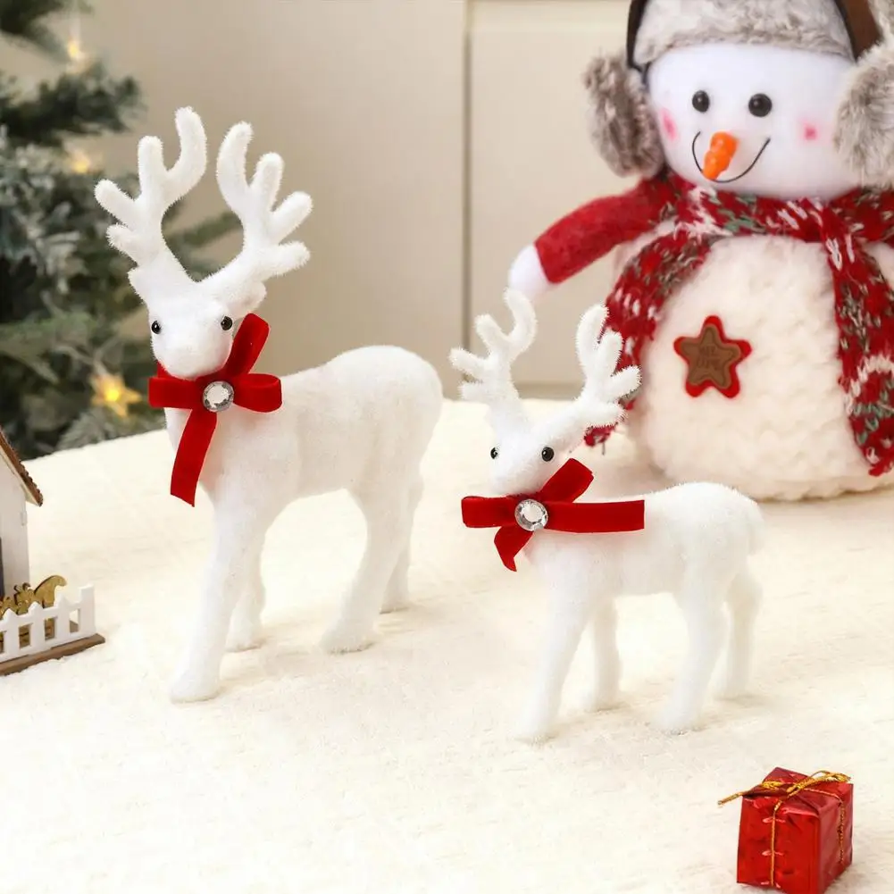 زخرفة عيد الميلاد Bowknot ديكور الرنة عطلة الأبيض تمثال الجدول المركزية عيد الميلاد الديكور الرنة ديكور