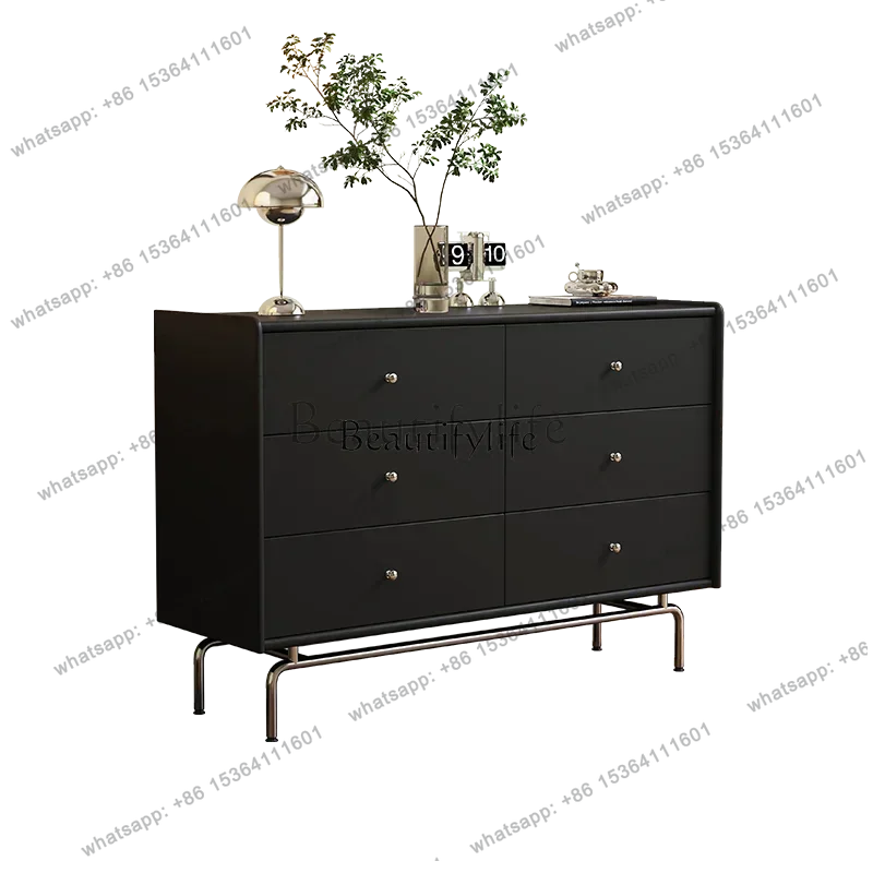 

D06French solid wood chest, bedroom six chest cabinet against the wall integrated drawer locker