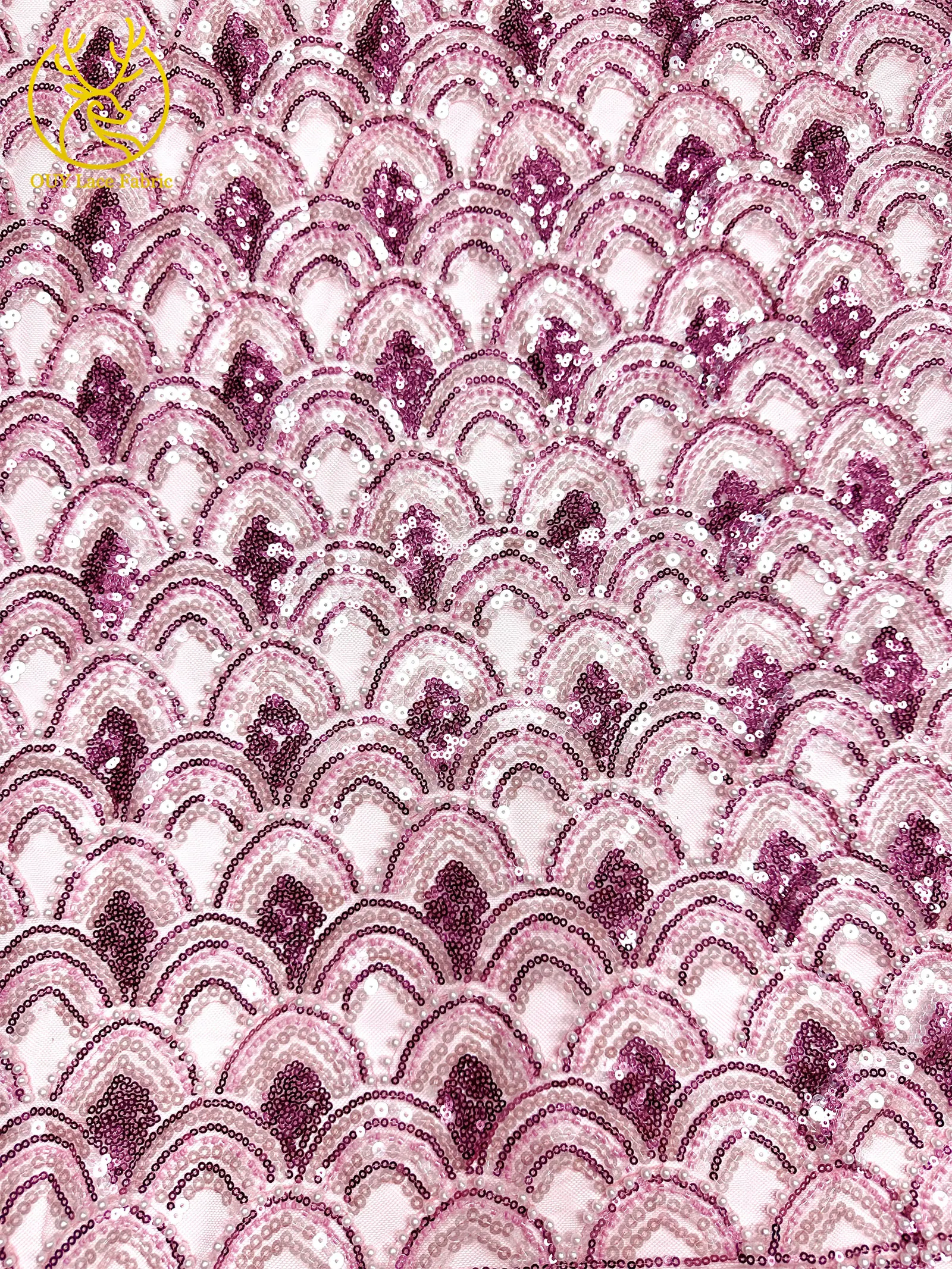 2026 Luxuriöser Afrikanischer Perlen-Spitzenstoff 5 Yards Hochwertiger Nigerianischer Französischer Pailletten-Tüll-Spitzenstoff Ideal für Hochzeiten und Bankette – Detail 10