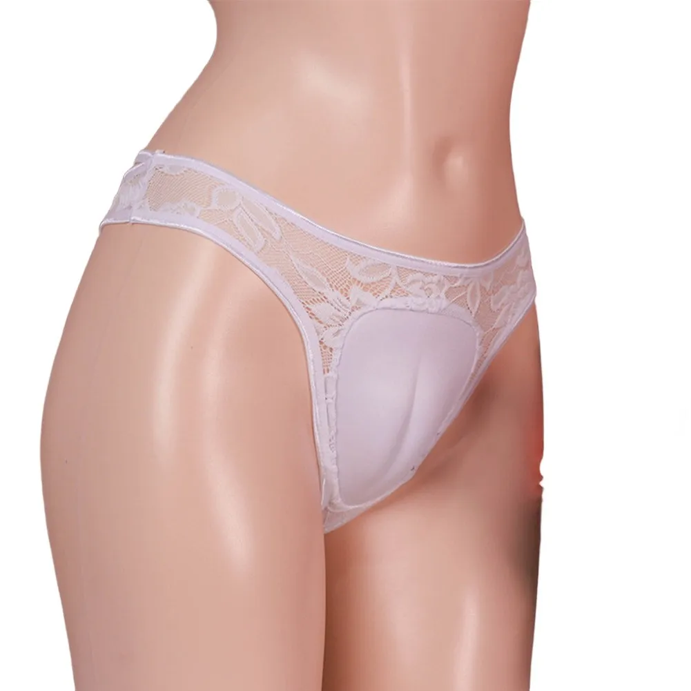 Sexy Men's G-strings Hiding Gaff Lace Panties Shaping Briefs Thongs Crossdresser Underwear Man Sissy Underpants