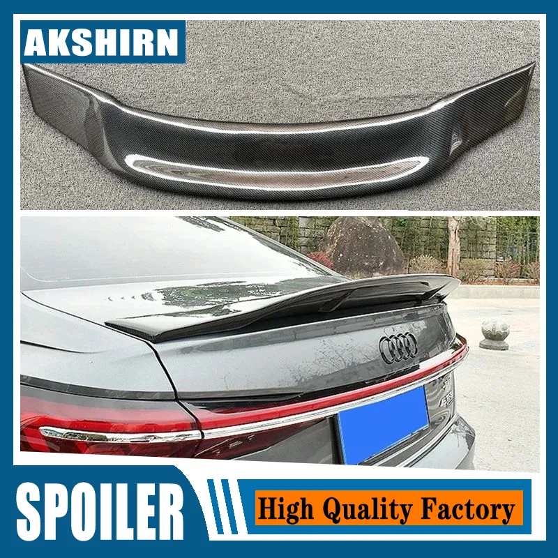 Spoiler For A6 A6L C8 2019-2023 Rear Spoiler Body Kit Carbon Fiber Splitter Diffuser Tail Wing Back Trunk Accessory Part Tools 