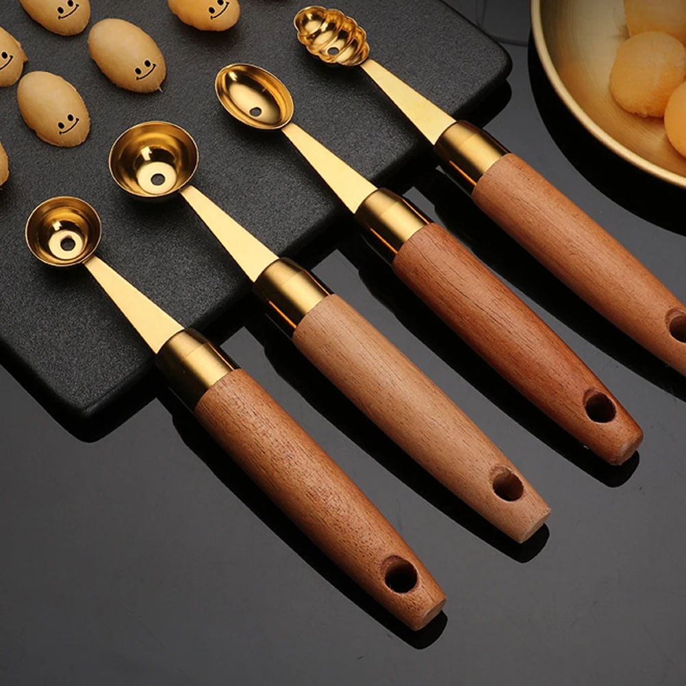 

2 Pcs Dig A Fruit Spoon Food Serving Scoops Watermelon Scooper Tool Fruits Stainless Steel