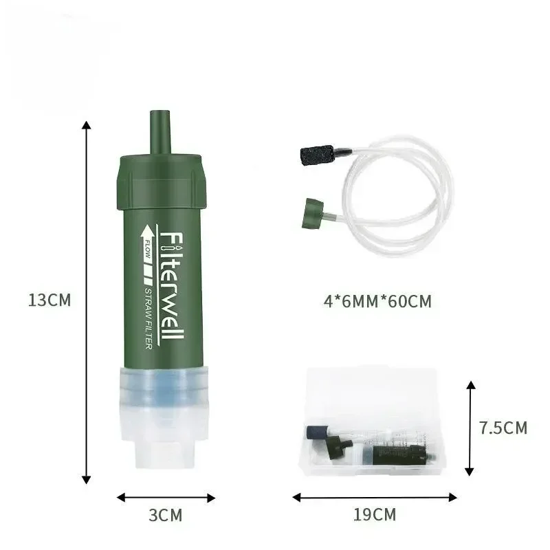 1 قطعة التخييم الصغيرة العملي في الهواء الطلق تنقية تصفية المياه القش TUP ألياف الكربون حقيبة المياه للبقاء أو لوازم الطوارئ #6