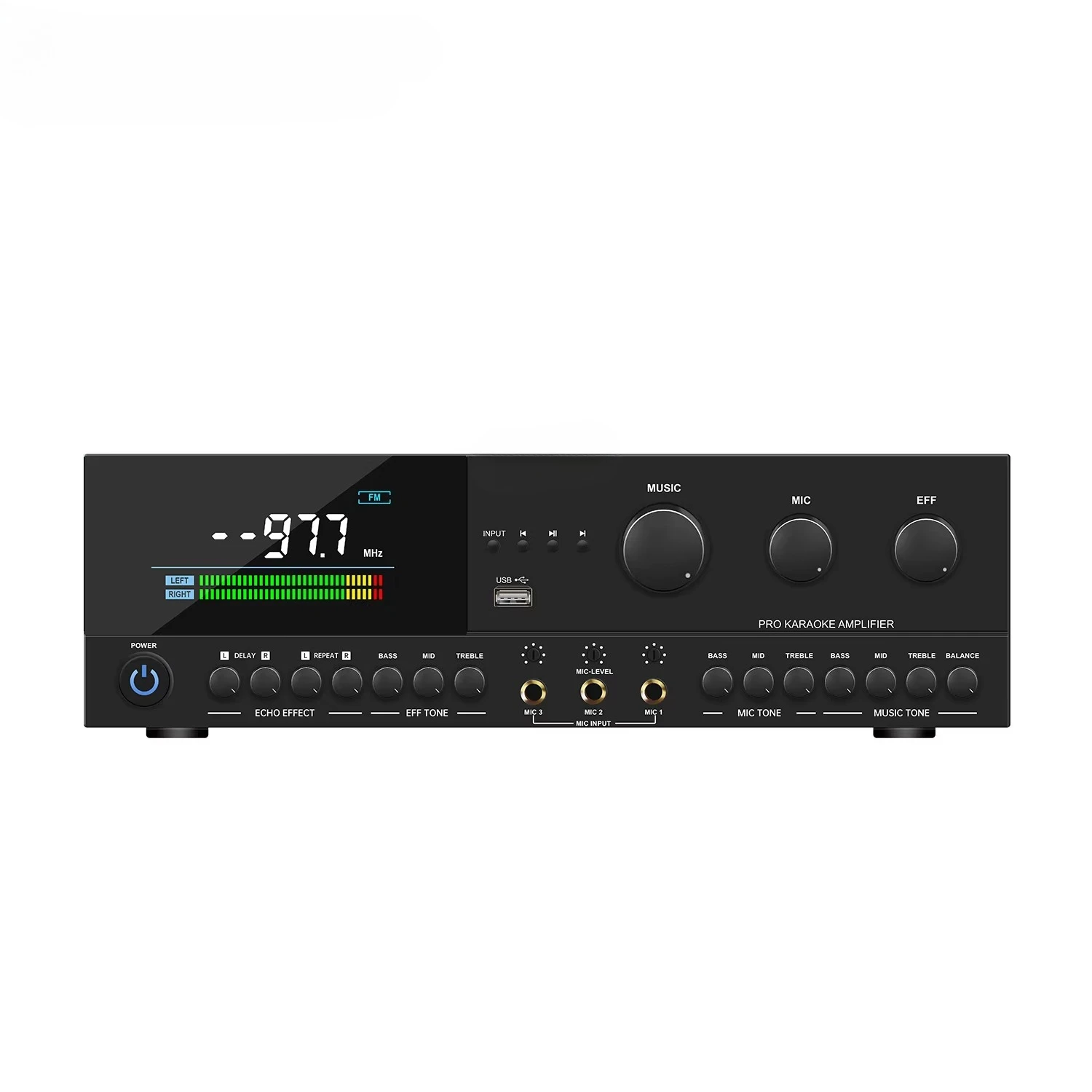 New Professional Sound Amplifier Preamplifier Audio High-power Karaoke Amplifier with USB and BT Amplifier view 3