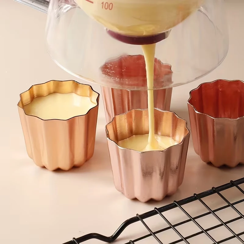4pcs Cake Mold Carbon Steel Non-stick Pudding Mold Heat Resistant French Style Cookie Chocolate Baking Mould Kitchen Accessories