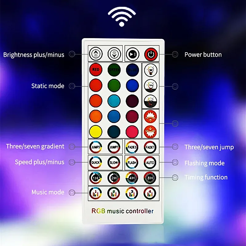 DC5-24V Bluetooth RGB Controller 40Key IR Remote MIC Voice Music BT APP Controler For 2835 3528 5050 SMD COB LED Strip Light