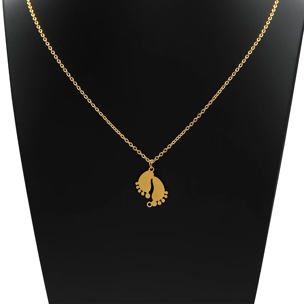 5 Stück Edelstahl Gold Niedliche Babyfüße Anhänger Armbandverbinder Halskettenanhänger für DIY Schmuck- und Ohrringherstellung – Detail 5