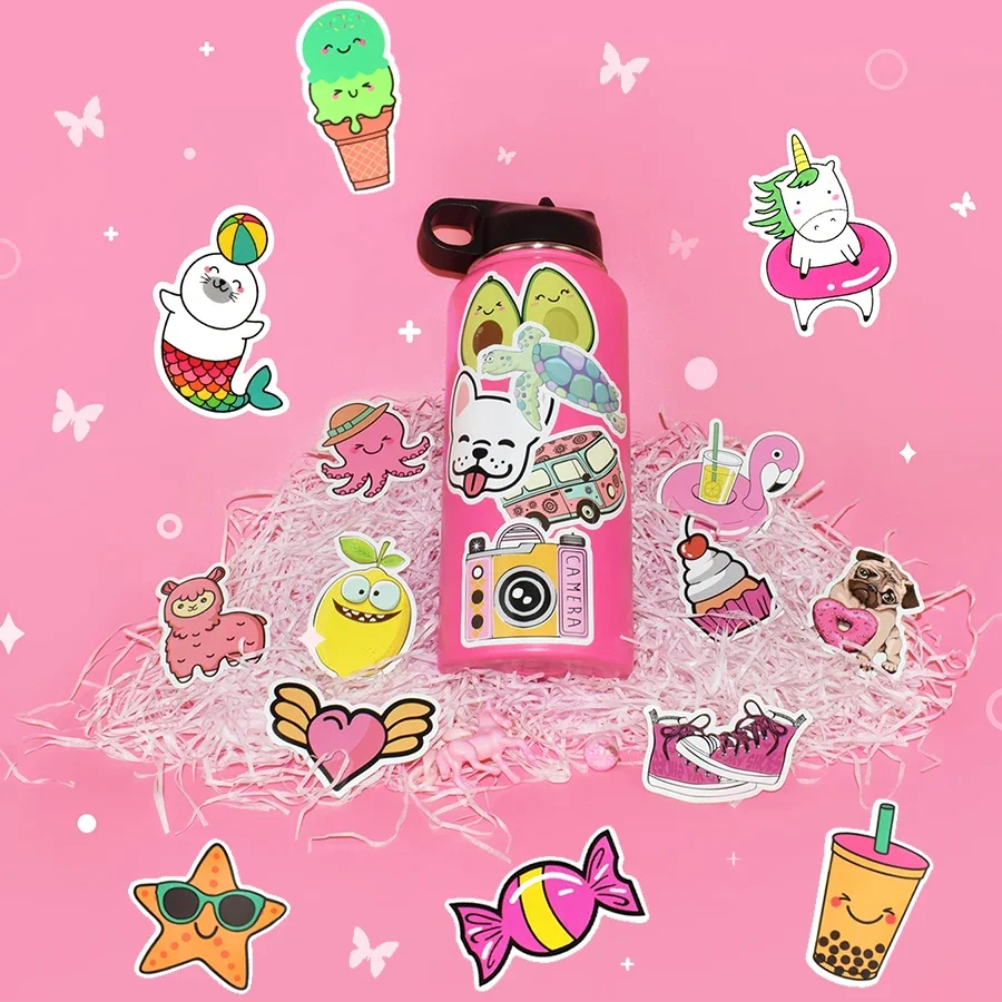 

100 PCS Anime Cute Stickers Aesthetic Kids Toys Girls Kawaii Stickers for Notebooks Bullet journal Scrapbook Laptop Sticker pack