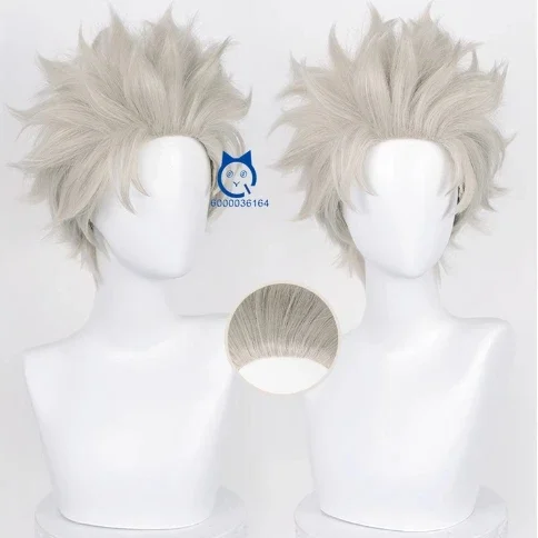 Jujjjutsu Kaiiisen Anime Inumaki Toge Hot Sale Cosplay Short 35cm Silver Grey Wig Heat Resistant Synthetic Hair Party Comic Con