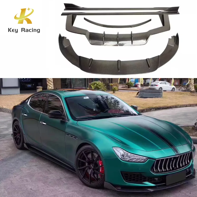 

Для Maserati Ghibli Accesorios Para Veh Serb Upgrade Carbon Fiber 3D Style Передняя губа Задний диффузор Боковая юбка Спойлер Комплект кузова