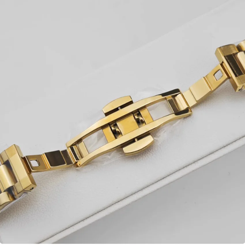 Nuovo braccialetto presidenziale modificato da 17 mm e cinturino a vite in acciaio massiccio con fibbia a farfalla per cassa dell'orologio Datejust da 31 mm per movimento NH05