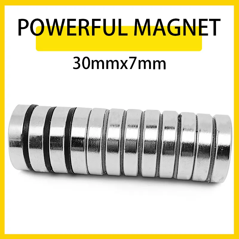 

1-20PCS 30x7mm Neodymium Magnet 30mm X 7mm N35 NdFeB Round Super Powerful Strong Permanent Magnetic Disc Magnet Fridge