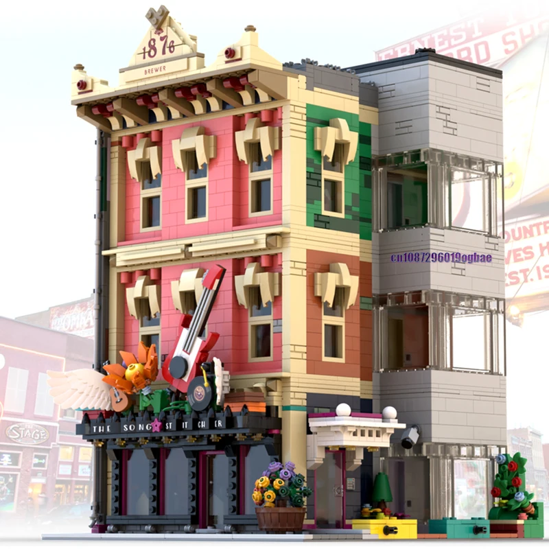 

4711PCS City Hot Selling Street View Modular recording studio bar building model DIY creative ideas ChildToy christmasGift Block