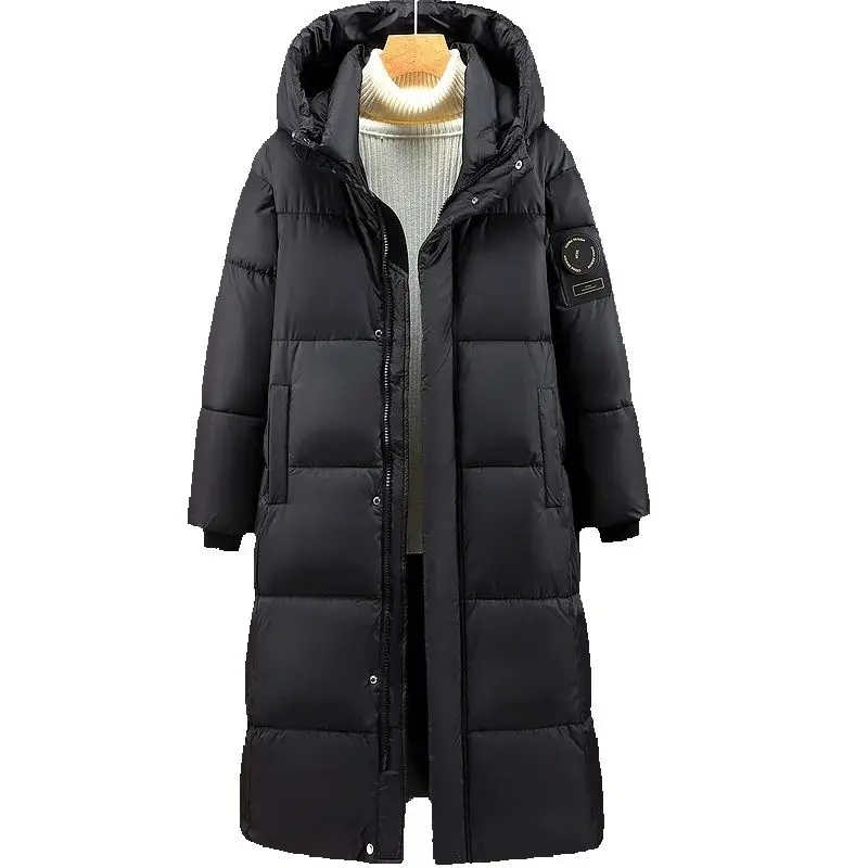 Women's Slimming Long Cotton-Padded Jacket Fashionable down Winter 2025 Style with Hood Loose Fit for Comfortable Wear