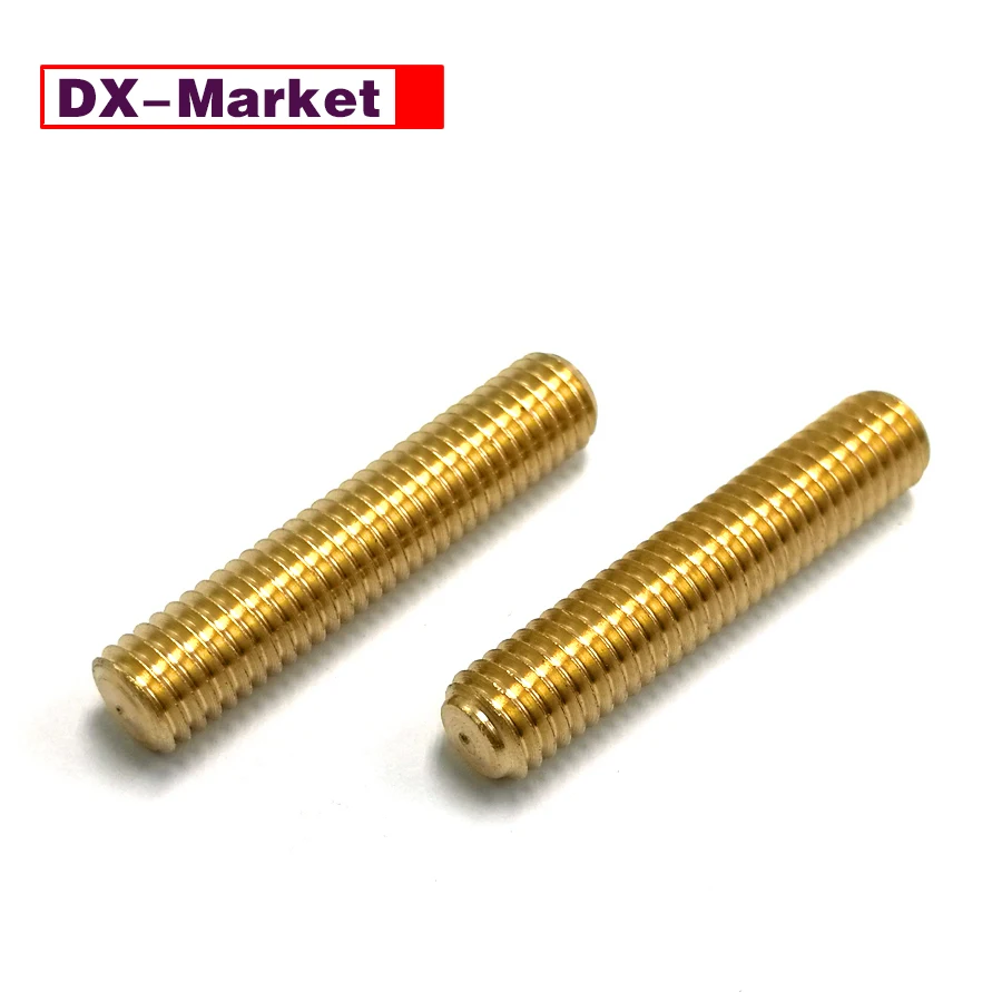 Varilla roscada de latón M3 M4 M5 M6, sujetadores de latón con tornillo roscado completo, A052