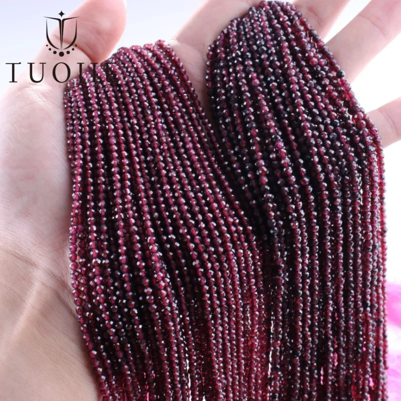 

Natural 3MM Faceted Garnet Gemstone Beads Loose Stone Beads for Jewelry Making Bracelet DIY Accessories 10 strands/lot