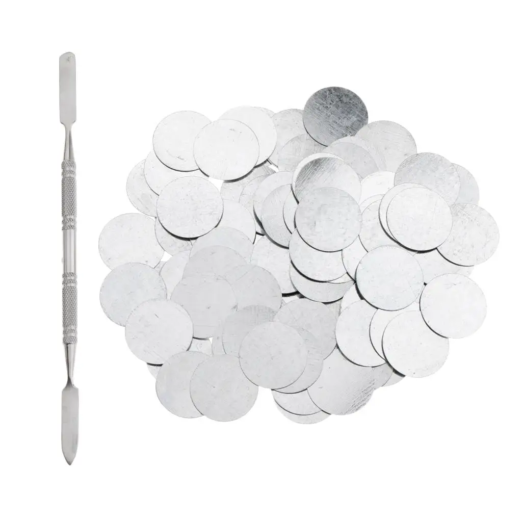 100Pcs 25mm Metal Stickers Designed for Non Makeup Pans Suit for Blank Magnetic with Mixing & Depoting