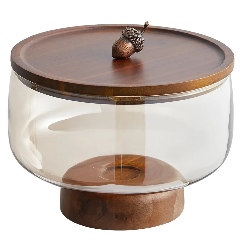 

Glass fruit plate living room coffee table household exquisite high-value dried fruit candy snacks placed on plates