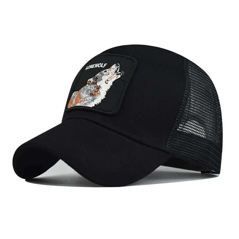 Fashion Animals Embroidery Baseball Caps Men Women Snapback Hip Hop Hat Summer Breathable Mesh Sun Gorras Unisex Streetwear Bone view 3