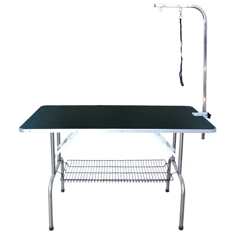 Pet grooming table, stainless steel dog grooming table, competition table, non-slip countertop, foldable