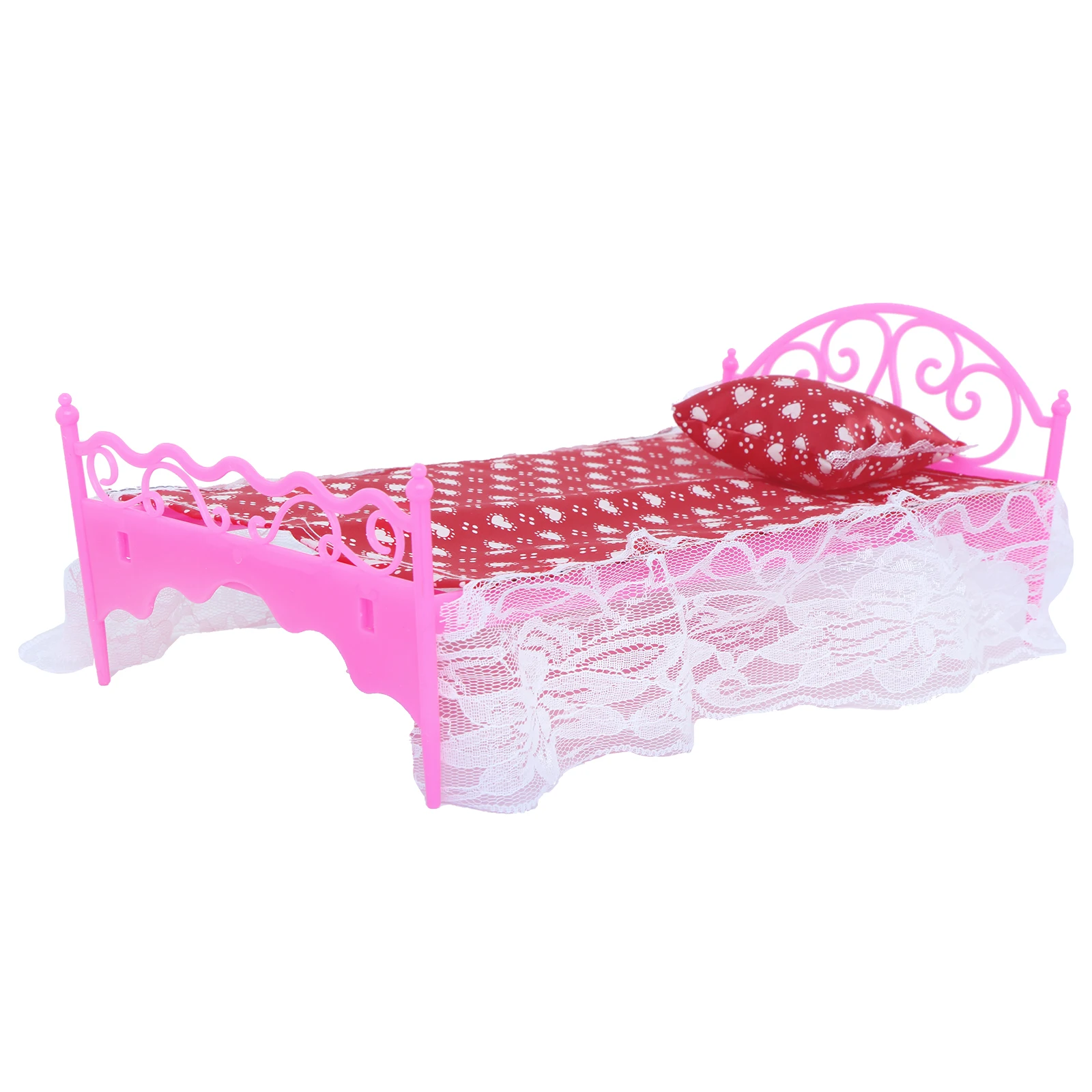 2 Set/ Pack Fashion Pink 1:6 Doll Furniture Lace Bed Sheet Make up Table Chair Bedroom Accessories for 11.5'' Doll Kids Toy Gift - view 3